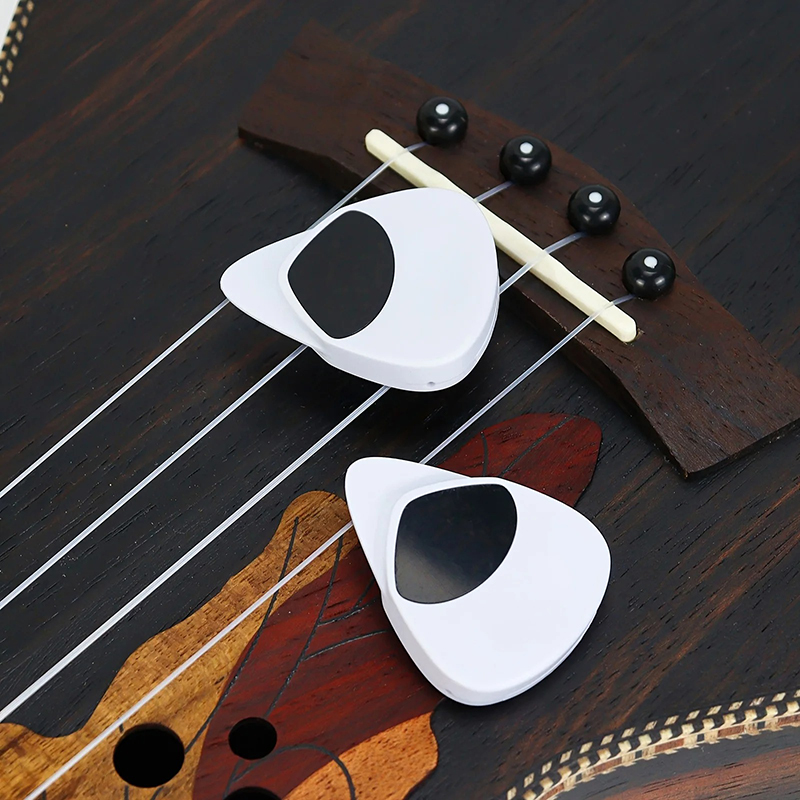 Rear View of 2-in-1 Tuner and Pick - 12-Tone Temperament Tuner for Guitar and Ukulele