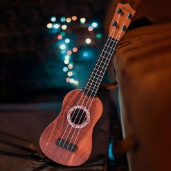 Detailed view of a ukulele for children