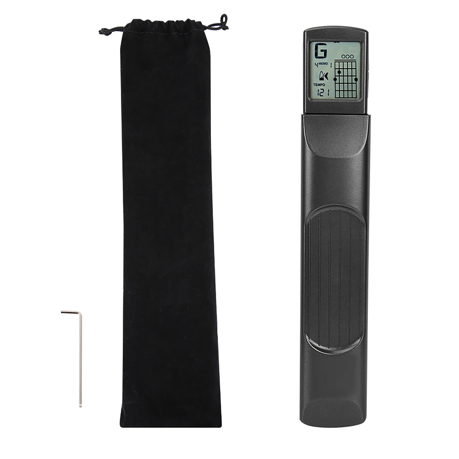 Detailed view of the Mini training handle for PocketChord Pro guitar - 6 frets with rotating display and metronome.