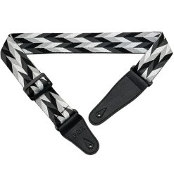 Overview of the woven Jacquard 'Classic Chevron' acoustic guitar strap