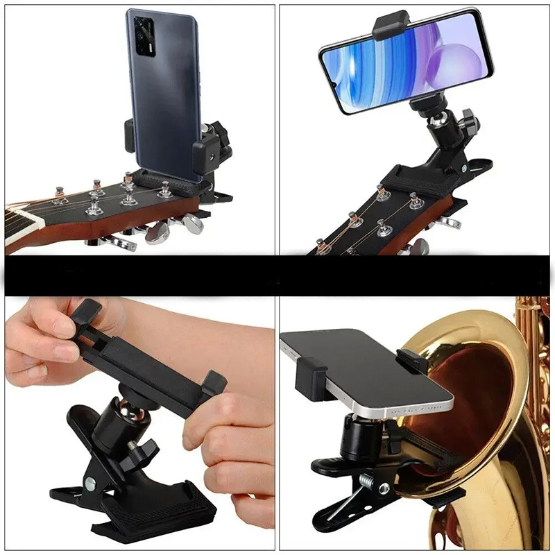 General view of Musician's Phone Holder - Universal Clip for Guitar and Instruments