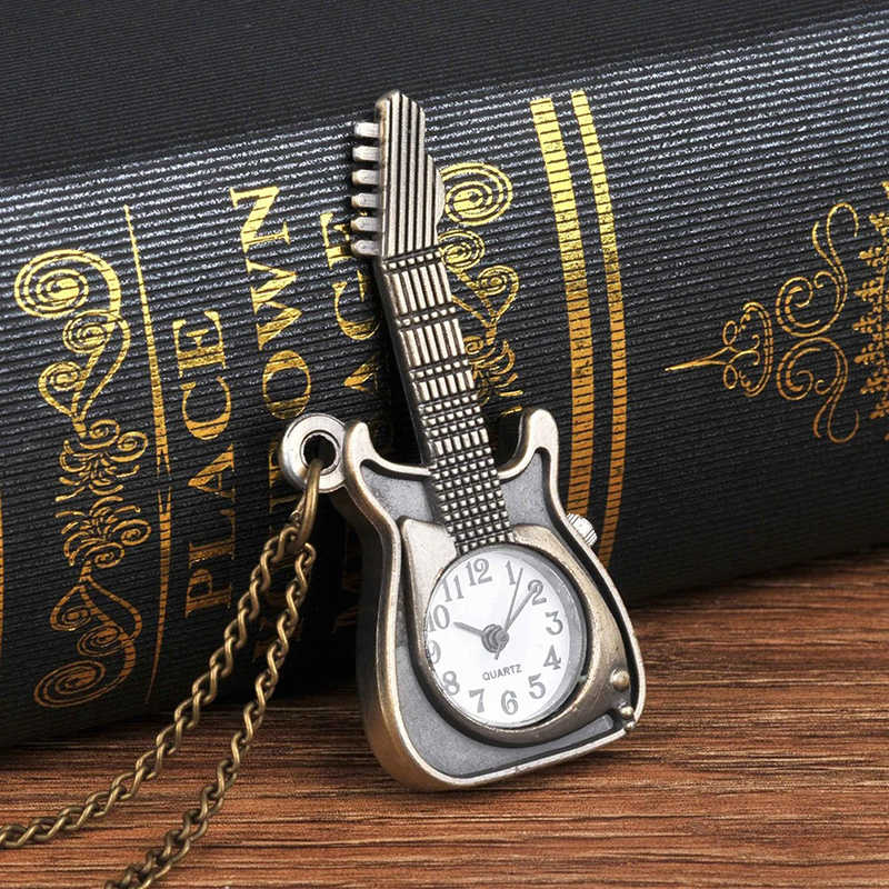Obverse of a Rock Guitar Pendant and Pocket Watch - Vintage Solo Time