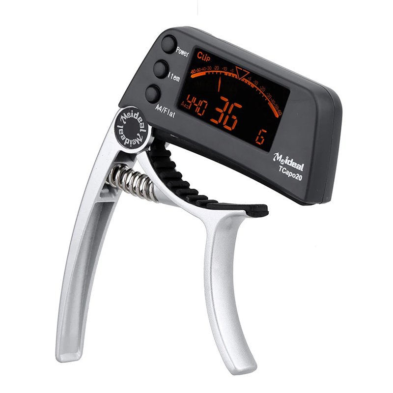 Silver Color Versatile Clip & Tune Model LCD Capo Tuner