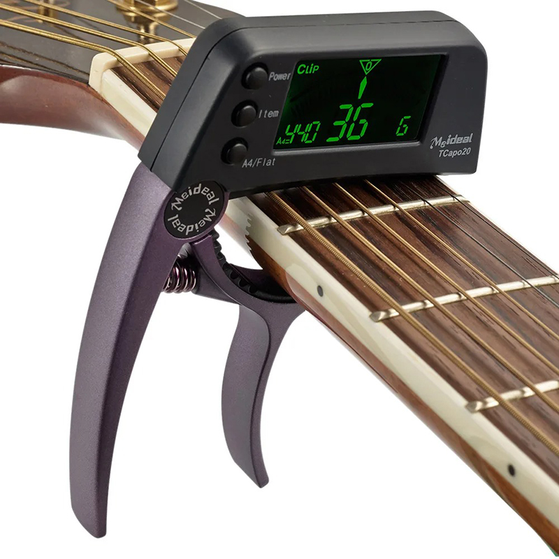 LCD Tuner Capo Clip & Tune Model Versatile Brown Color