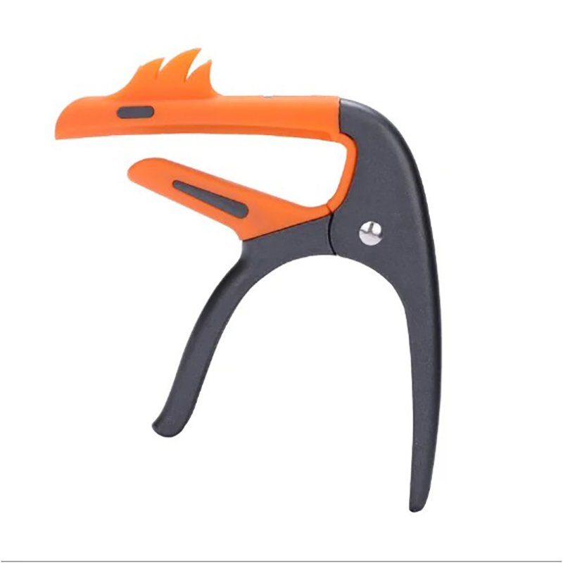 Design of Capo for Guitar with Pink Flamenco - Metal Adjustment + 3 Gift Picks Color - Orange