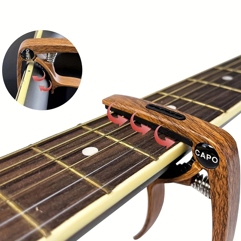Universal Capo for Guitar with - Extractor and Engraved Pick - Precise Grip Model