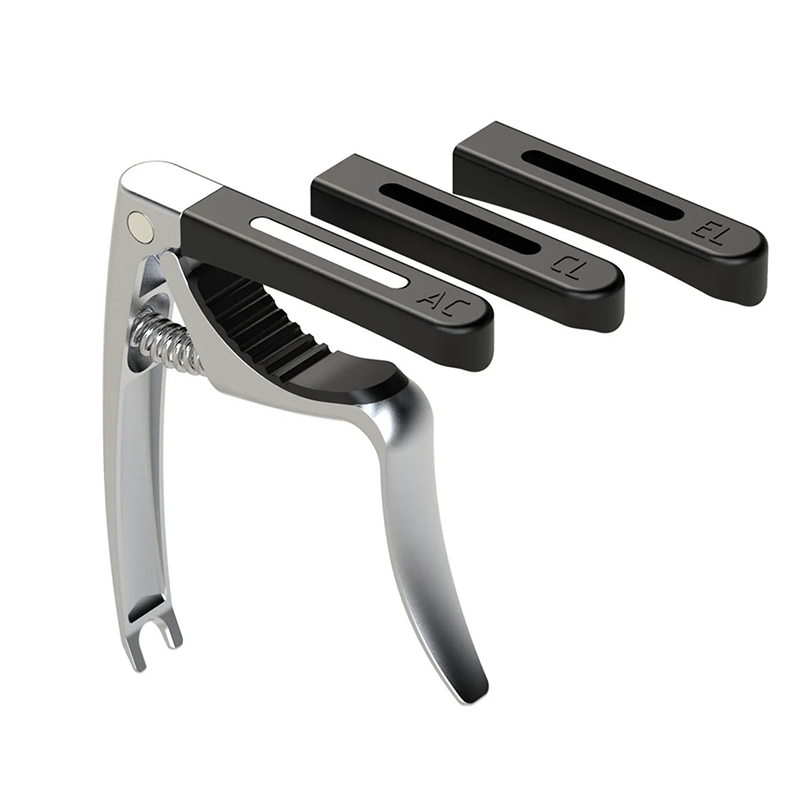 Universal Multi-Profile Capo - 3-in-1 Adjustment! Silver Color