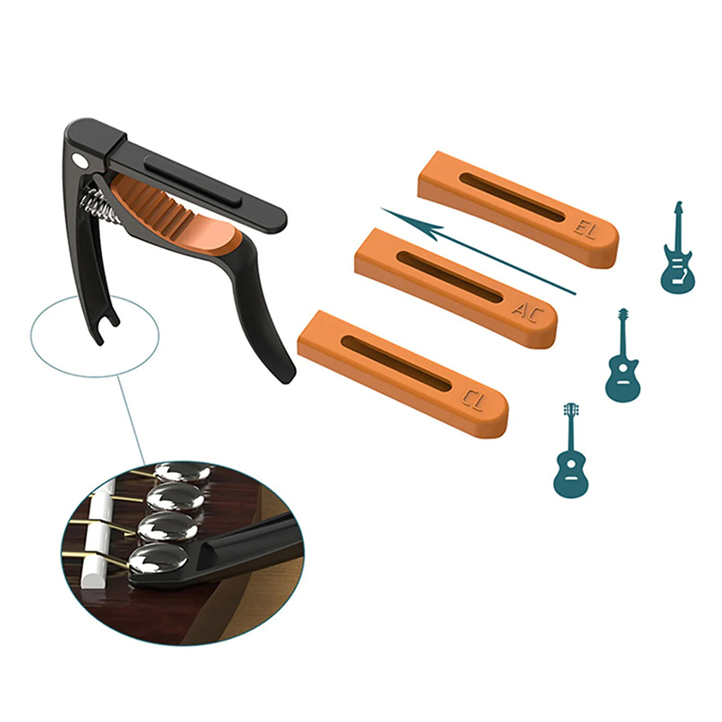 Details of Multi-Profile Guitar Capo - Universal 3-in-1 with Inserts