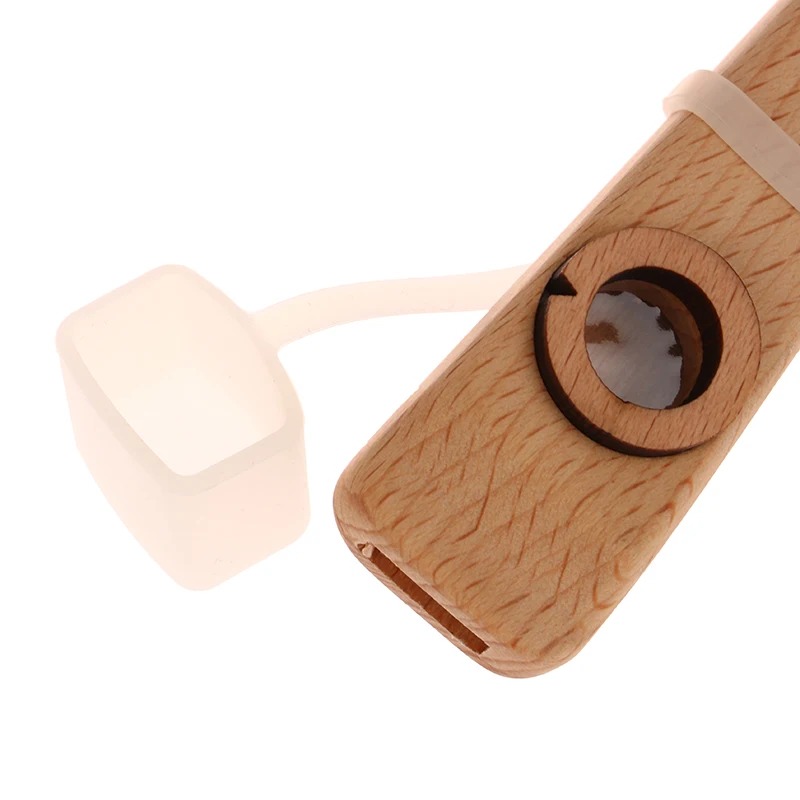 Details of Natural Wood Acoustic Kazoo - Classic Design and Authentic Sound - Complete!