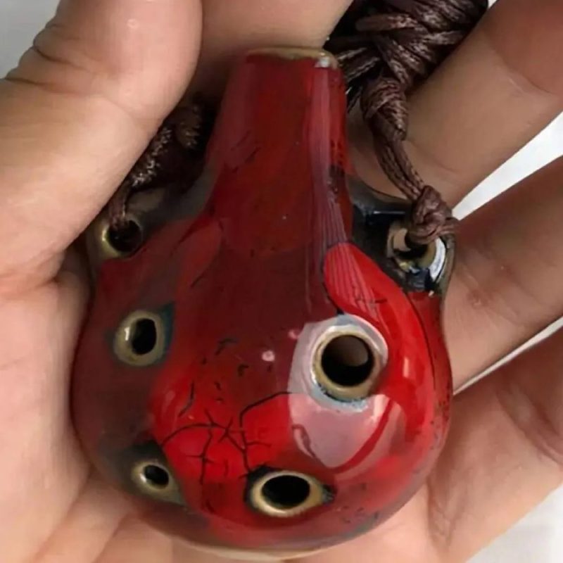 Details of the Miniature Ceramic Ocarina - 6 Hole Musical Pendant