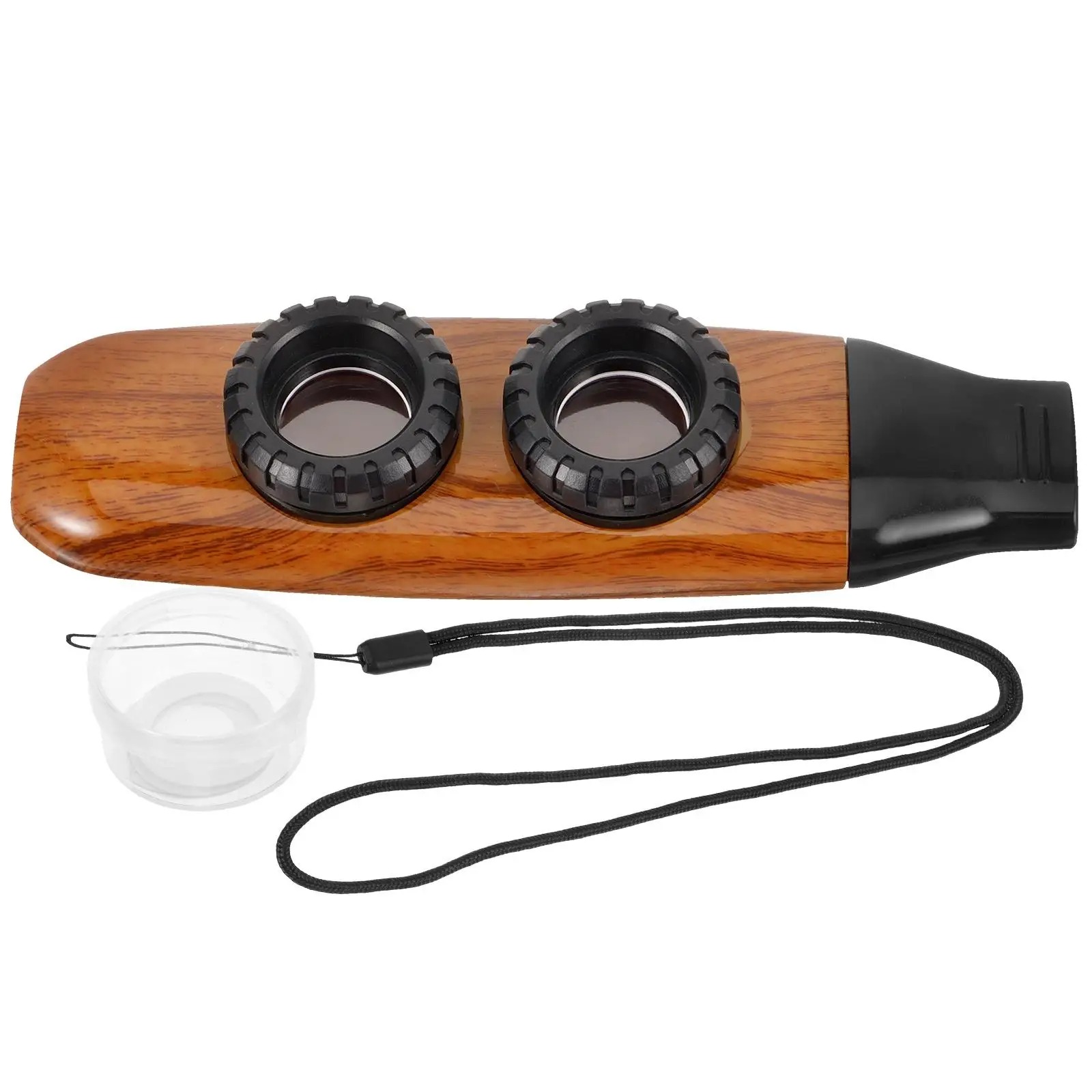 Details of the Wireless Electric Kazoo - Vintage Wood Design - Multiple Sound Effects