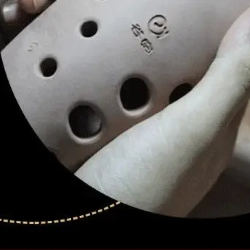 Details of the 10-Hole Ceramic Xun (埙) Earth Spirit - Double Cavity - Tone F or G