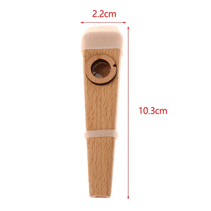 Dimensions of Natural Wood Acoustic Kazoo - Classic Design and Authentic Sound - Complete!