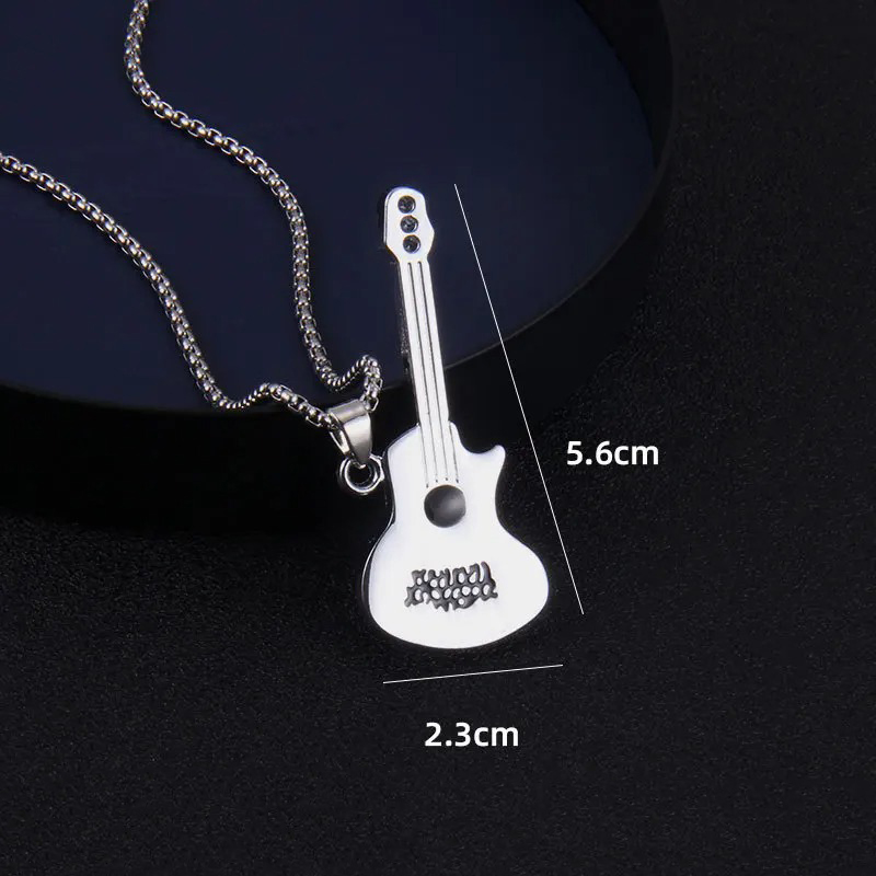 Dimensions of the Silver Acoustic Rock Guitar Pendant
