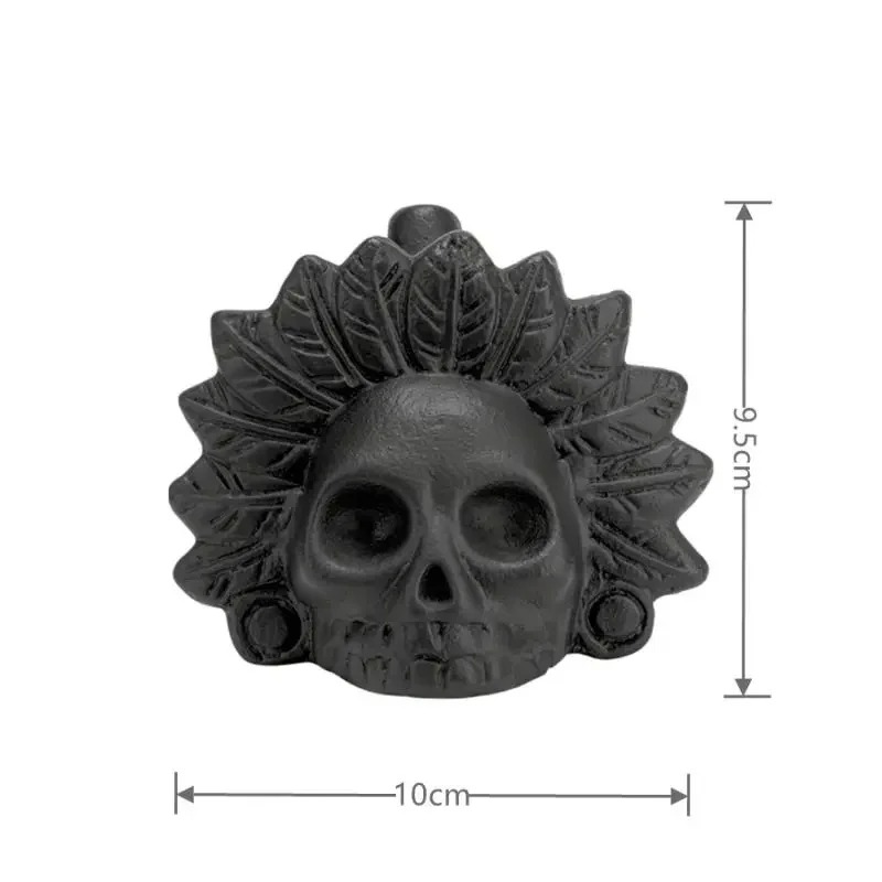 Dimensions of Aztec Ritual Whistle, Black Sun Skull