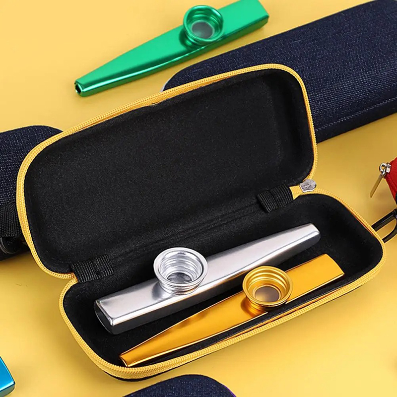 Hard Case for Kazoo - Shockproof Carrying Case with Yellow Carabiner