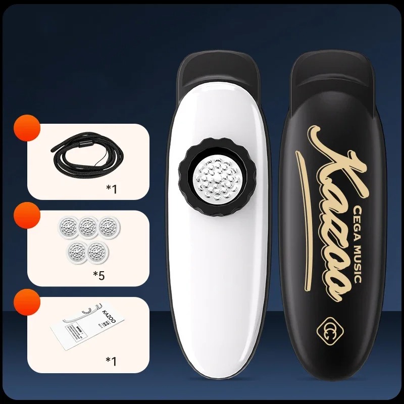 Classic Single Tube Kazoo with Pure Sound (Clear and Minimalist Sound) - ideal for beginners, White Color