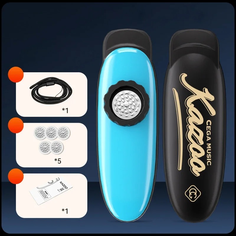 Classic Single-Tube Kazoo with Pure Sound (Clear and Minimalist Sound) - ideal for beginners Blue Color