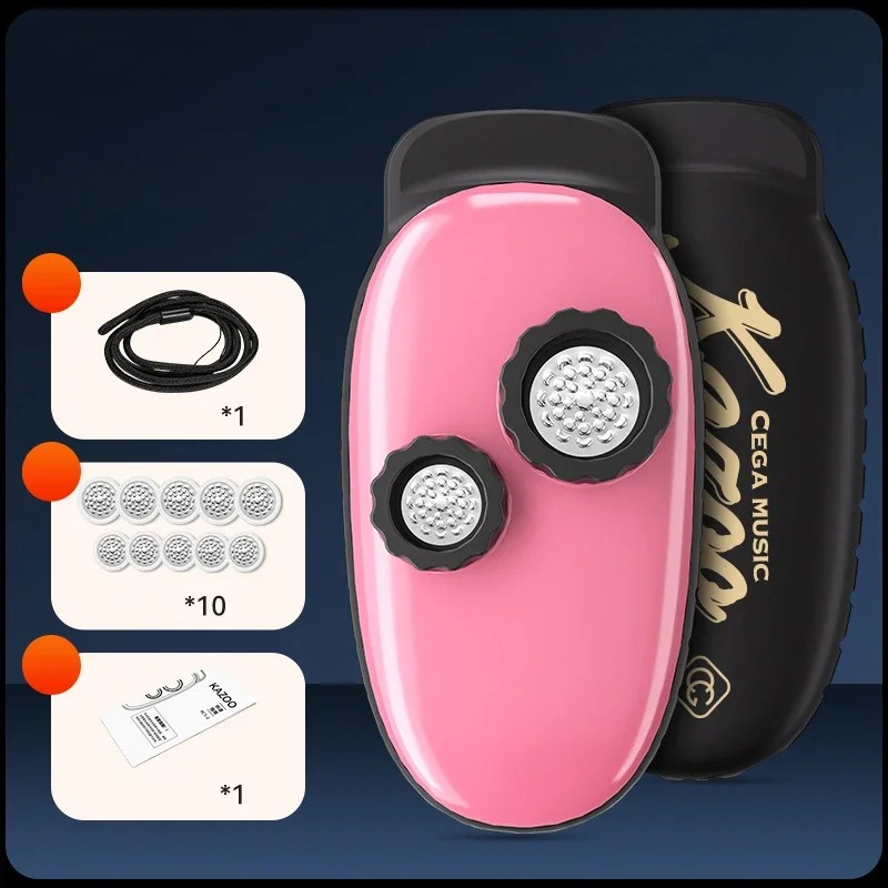DuoTone Kazoo Duo with Double Cross-Harmony Tube (Powerful and Resonant Sound) - ideal for Professionals and Recordings, Pink Color