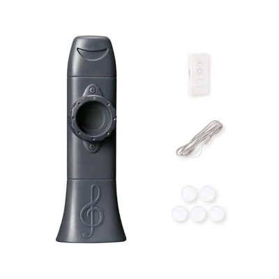 Kazoo Musician Blowing in a Playful Manner, Multicolored, Silver Color