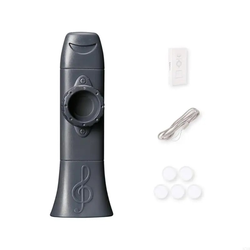 Kazoo Musician Blowing in a Playful Manner, Multicolored, Silver Color