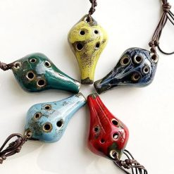 Beautiful Miniature Ceramic Ocarina - 6 Hole Musical Pendant
