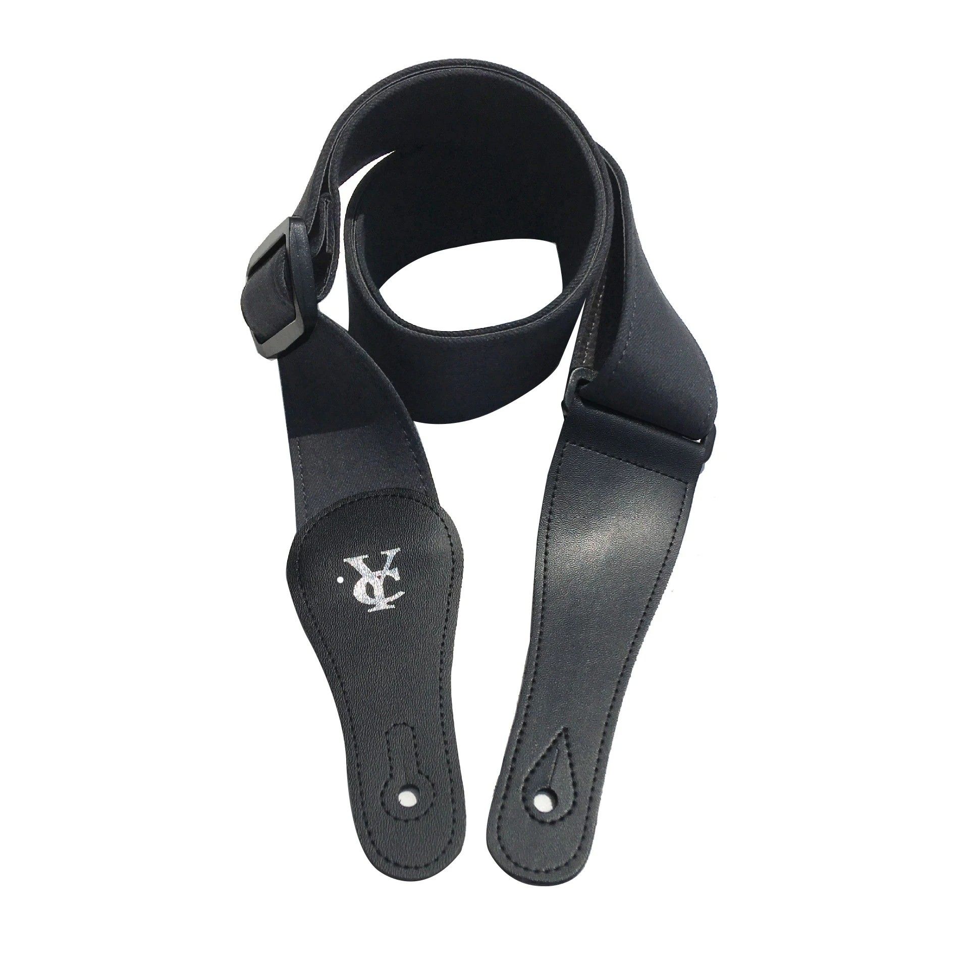 Magnificent Black Denim Guitar Strap - Electric Night Full Black Stage