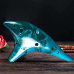 Beautiful 12-Hole Alto C Ocarina - Wind Instrument Made of Resin for Beginners and Experienced Musicians (Zelda Style)