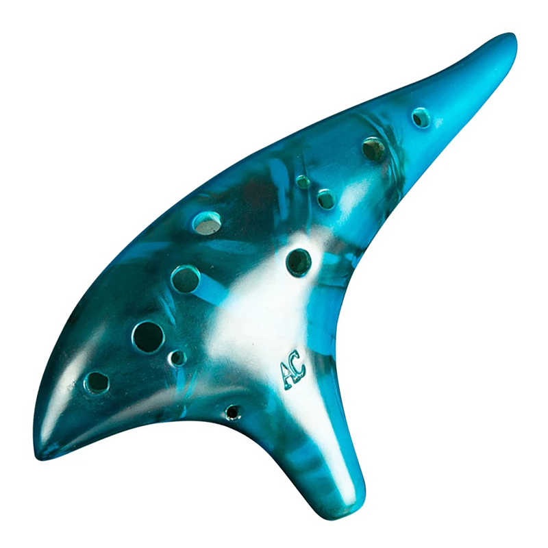 12-Hole Alto C Ocarina - Wind Instrument made of Resin for Beginners and Experienced Musicians (Zelda Style) Blue Color
