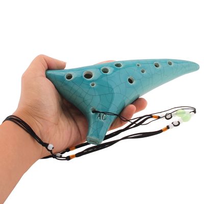 12-Hole Ceramic Ocarina - Melody of the Elements in Mint Green Color