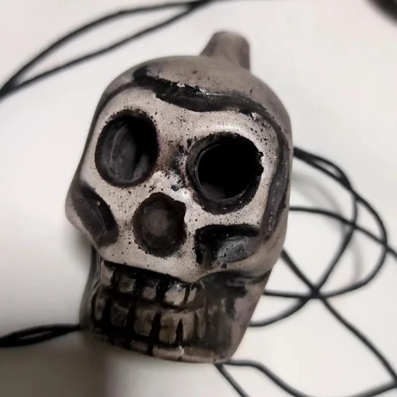 Human Skull Ocarina Macabre Laughter Whistle