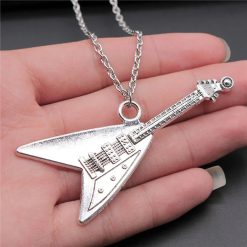 Pendant - Rock Guitar - Silver Flying V