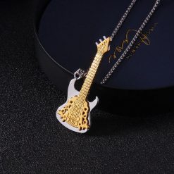 Rock Guitar Pendant - Golden Strings