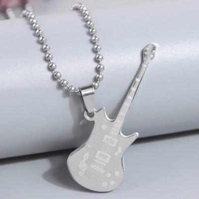 Silver Colored Rock Guitar Pendant 'Metal Symphony