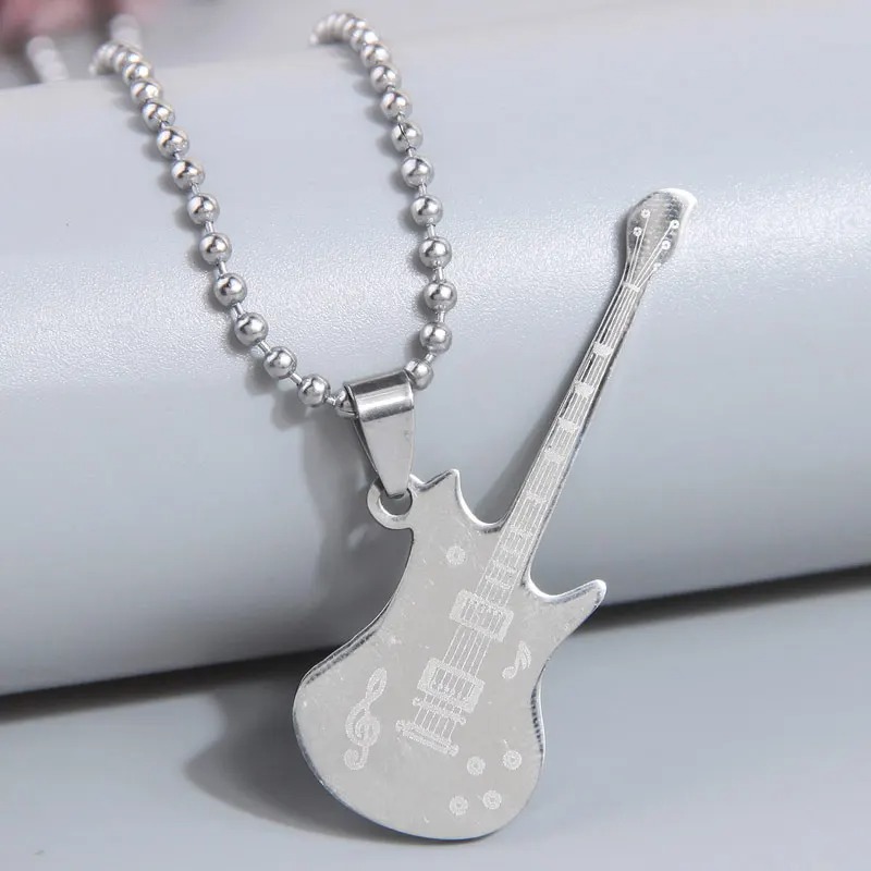 Silver Colored Rock Guitar Pendant 'Metal Symphony