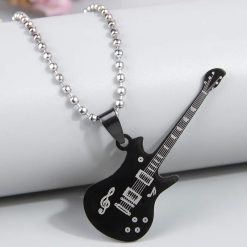 Rock Guitar Pendant 'Metal Symphony' in Black Color