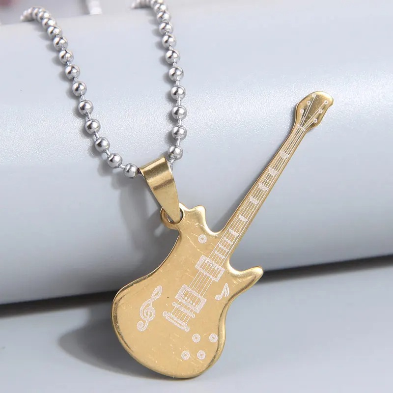 Rock Guitar' Pendant 'Metal Symphony' in Gold Color