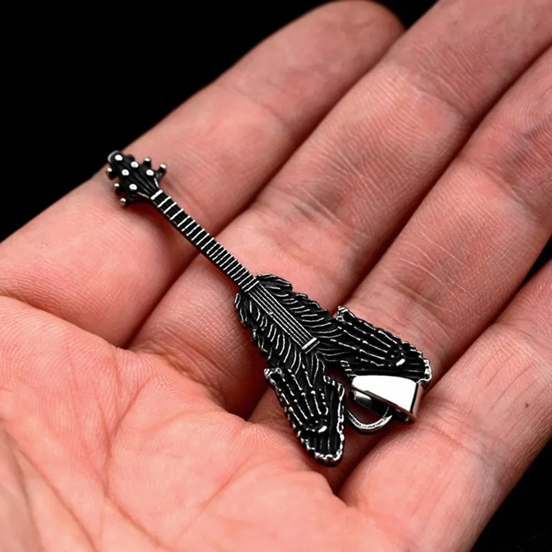 Pendant - Metal Rock Guitar - Skeletal Claw