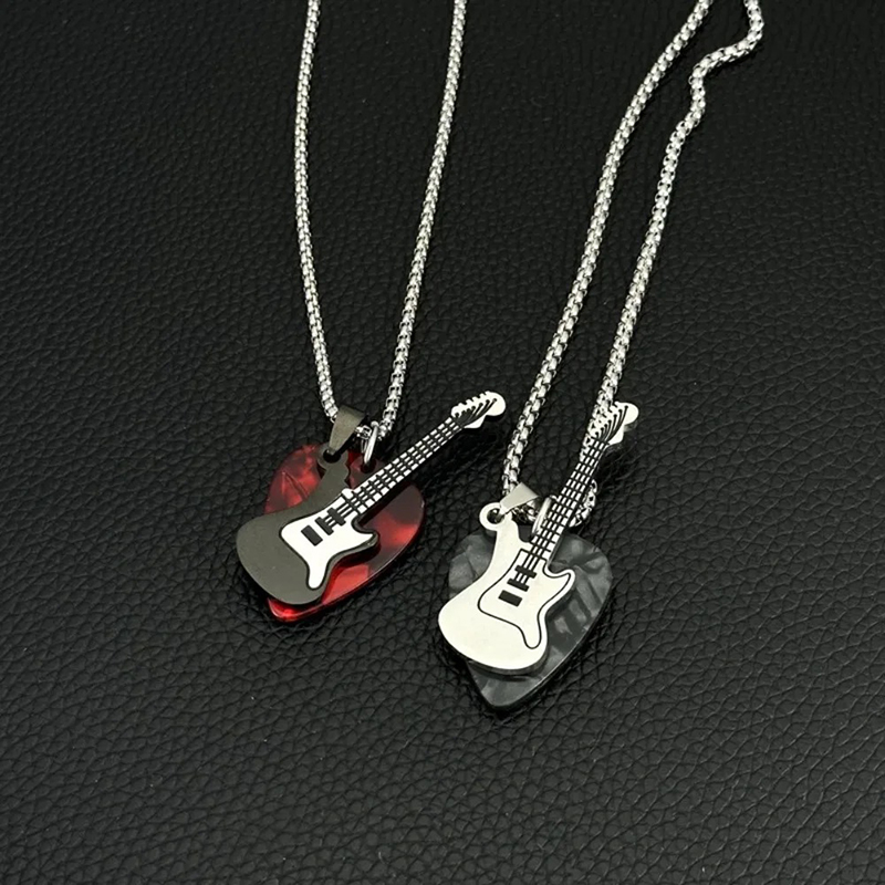 Pick & Roll' rock guitar pendant in color
