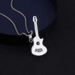 Acoustic Rock Guitar Silver Pendant