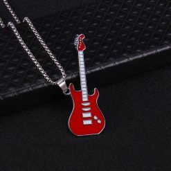 Rock Strat Guitar Pendant in Red Color