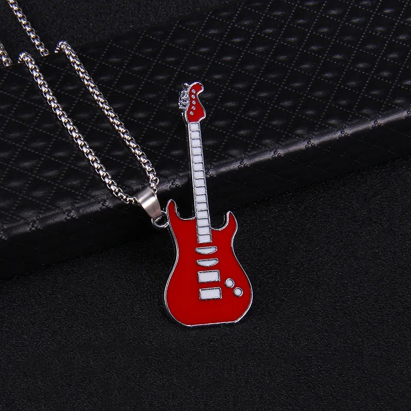 Rock Strat Guitar Pendant in Red Color