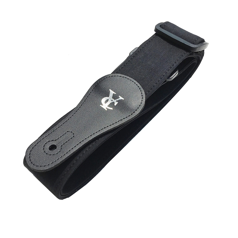 Black Denim Guitar Strap - Electric Night Full Black Stage