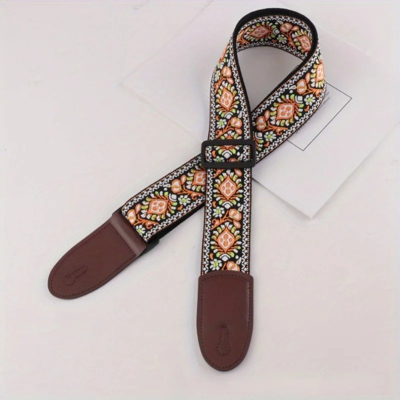 Vintage Guitar Strap with Bohemian Flares