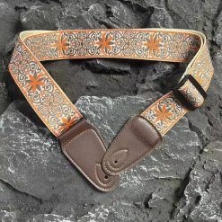 Vintage Guitar Strap with Solar Mandala