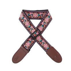 Bohemian Vintage Pink Guitar Strap