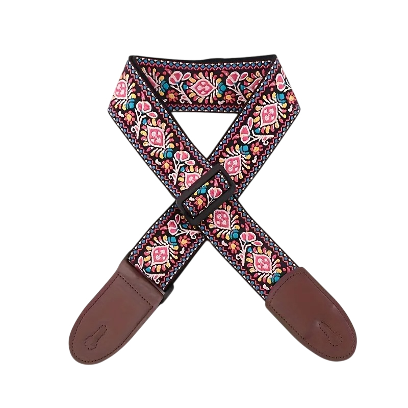 Bohemian Vintage Pink Guitar Strap