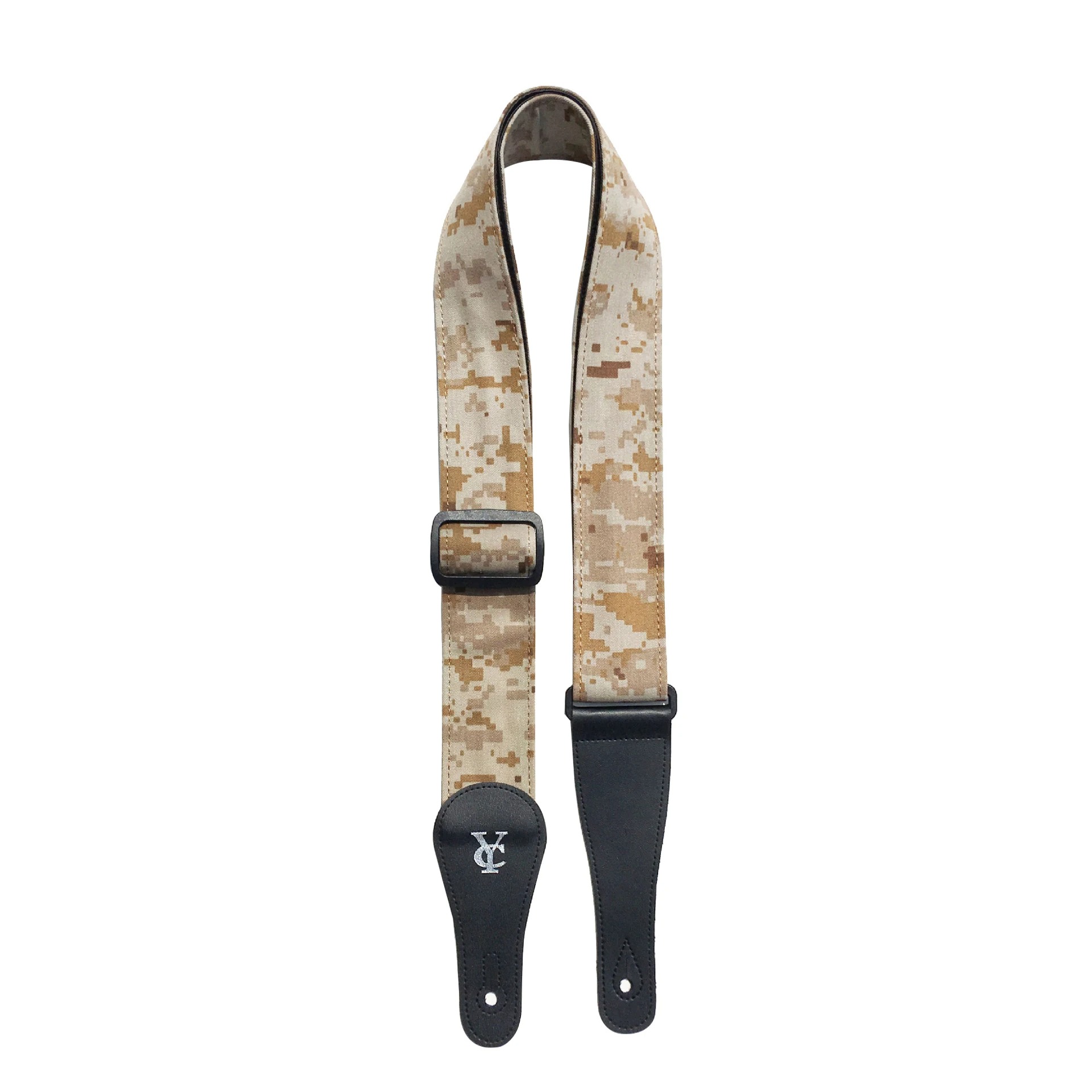 Full view of the Denim Camouflage Guitar Strap - Desert Storm