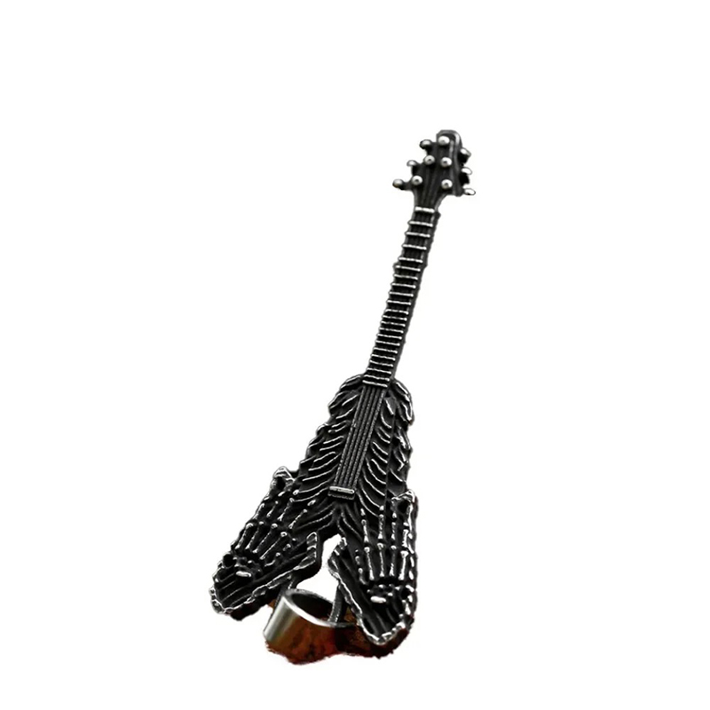 General view of the metallic rock guitar pendant - Skeletal claw