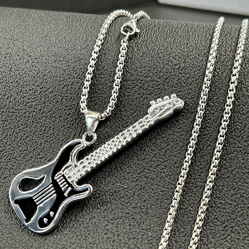 General view of the 'Midnight Groove' rock guitar pendant